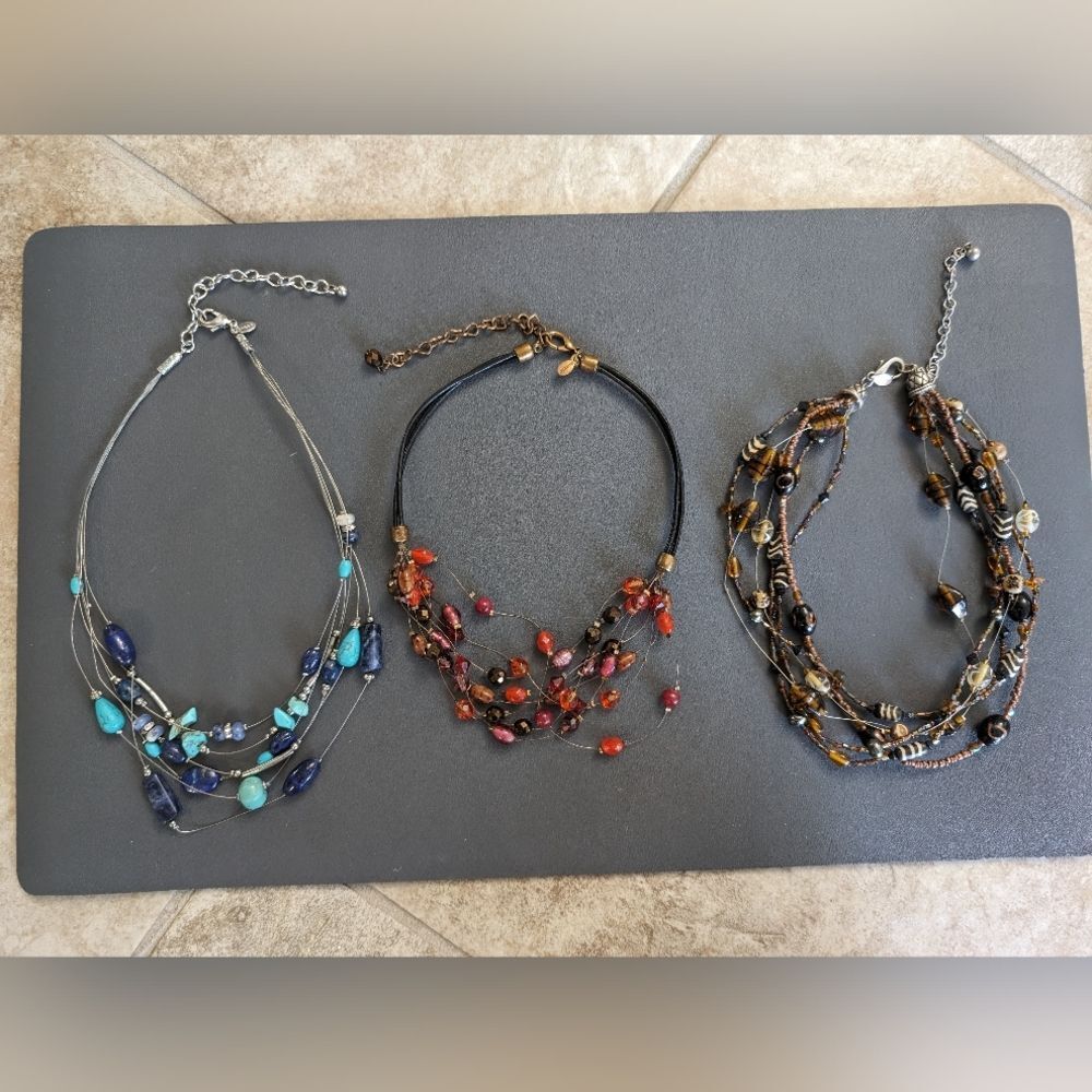 Chico's Glass, Stone 3 Necklace Bundle